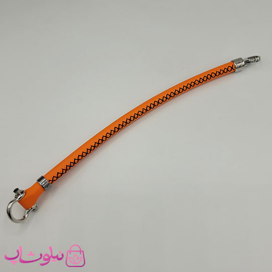 دستبند امگا رابر نارنجی مردانه سایز لارج کیفیت مستر با دوخت مشکی (طراحی جدید) کد 1350