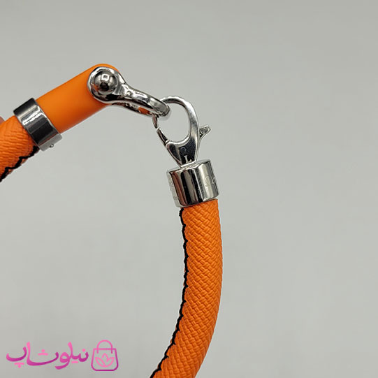 دستبند امگا رابر نارنجی مردانه سایز لارج کیفیت مستر با دوخت مشکی (طراحی جدید) کد 1350