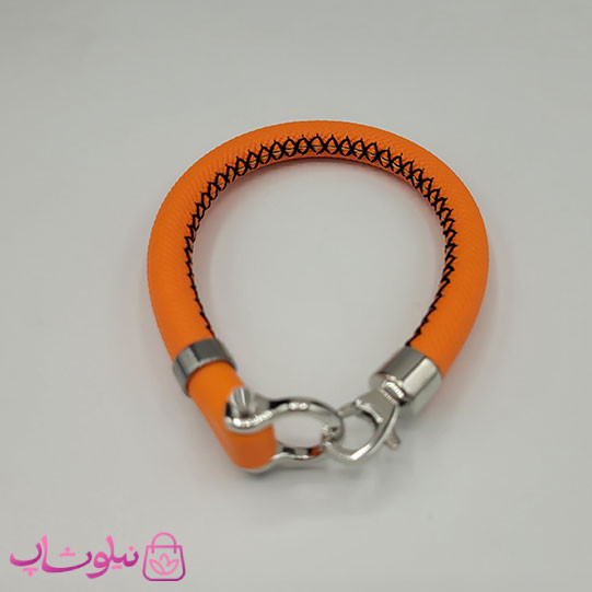دستبند امگا رابر نارنجی مردانه سایز لارج کیفیت مستر با دوخت مشکی (طراحی جدید) کد 1350