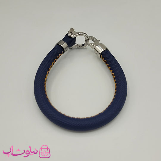 دستبند امگا رابر سرمه ای مردانه سایز لارج کیفیت مستر با دوخت نارنجی (طراحی جدید) کد 1350