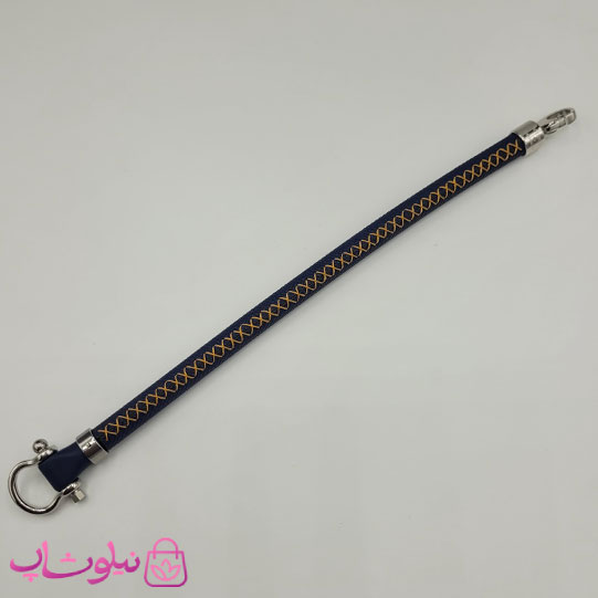 دستبند امگا رابر سرمه ای مردانه سایز لارج کیفیت مستر با دوخت نارنجی (طراحی جدید) کد 1350