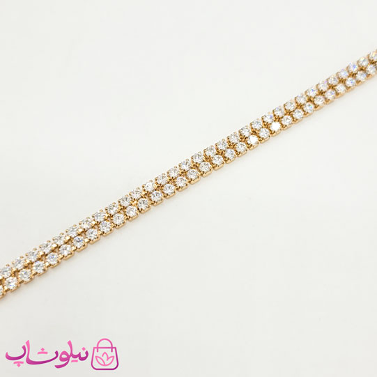 دستبند دخترانه ژوپینگ طرح تنیسی طلایی دولاین کد 4991