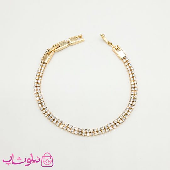 دستبند دخترانه ژوپینگ طرح تنیسی طلایی دولاین کد 4991