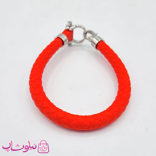 دستبند امگا رابر قرمز مردانه زنانه با قفل نقره ای کیفیت مستر کد 1100