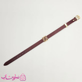 دستبند زنانه لووه Loewe چرم استیل رنگ بنفش بادمجانی کد 650
