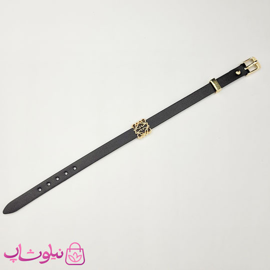 دستبند زنانه لووه Loewe چرم استیل رنگ مشکی کد 650