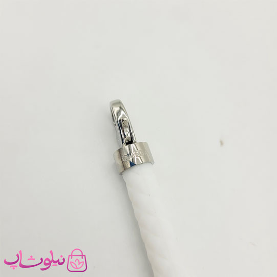 دستبند امگا رابر سفید با قفل نقره ای مردانه زنانه کیفیت مستر کد 1100