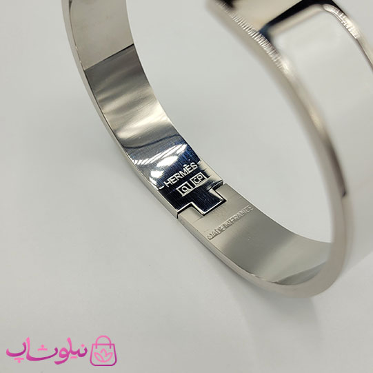 دستبند زنانه هرمس سفید نقره ای استیل قفل اورجینال کد 800