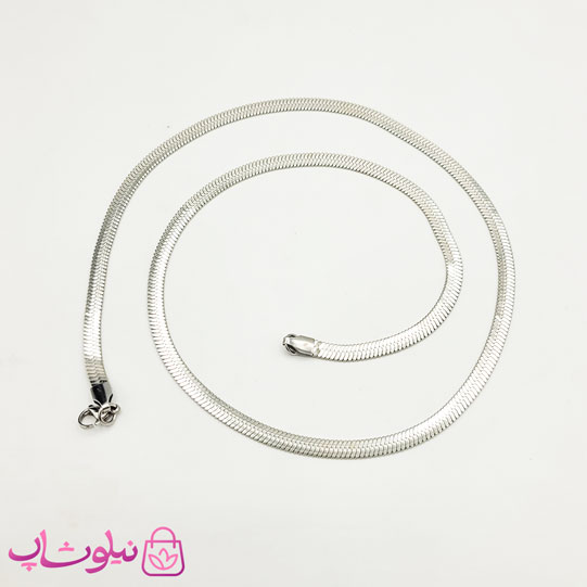 زنجیر مردانه هرینگبون مدل نقره ای استیل 60 سانت 4 میل کد 220