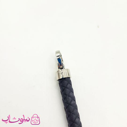 دستبند امگا رابر مشکی مردانه زنانه با قفل نقره ای کیفیت مستر کد 1100