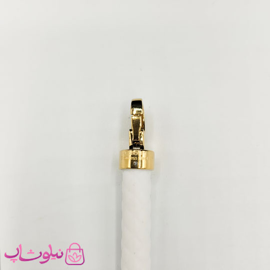 دستبند امگا رابر سفید با قفل طلایی سایز لارج کیفیت مستر کد 1100