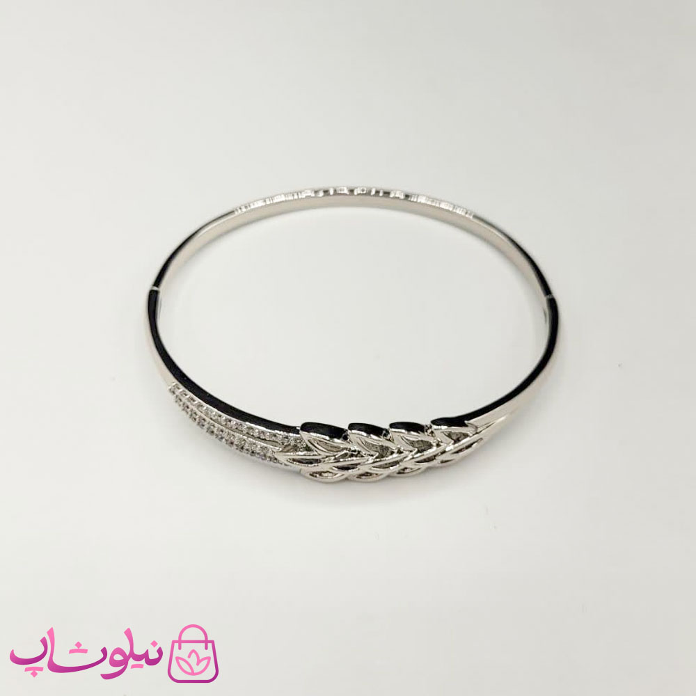 دستبند زنانه ژوپینگ رنگ نقره ای مدل خوشه ای سایز 2 کد 450
