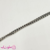 ست گردنبند و دستبند مردانه فرانکو (میرو) استیل نقره ای کد 950