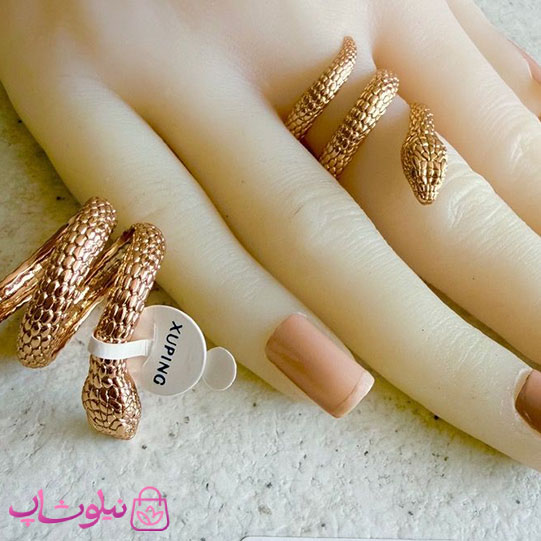 انگشتر زنانه ژوپینگ مدل مار طلایی رنگ کد 5991