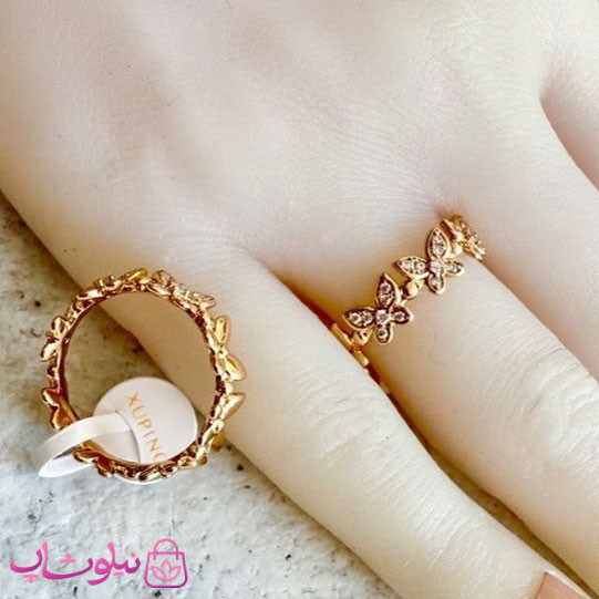 انگشتر زنانه ژوپینگ مدل پروانه های ریز کد 3591