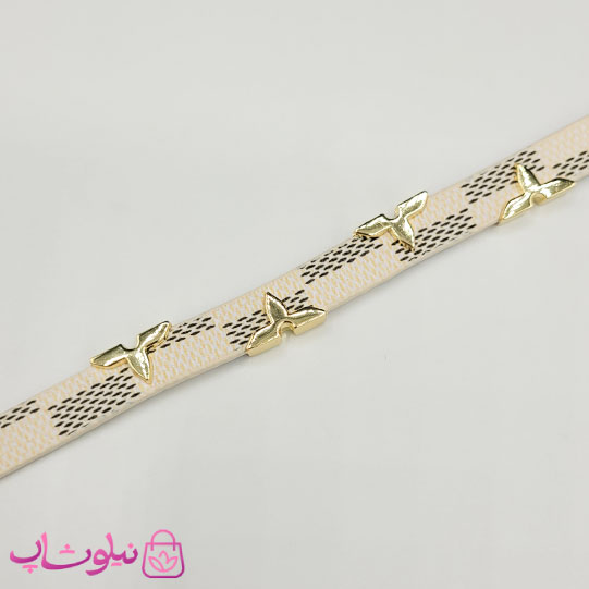دستبند زنانه لویی ویتون مدل چرم استیل سفید طرحدار کد 500