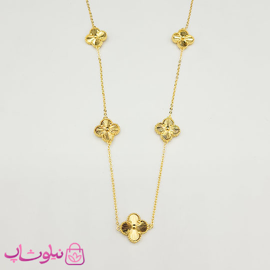 گردنبند زنانه ونکلیف طلایی آبکاری طلا تراشدار کیفیت مستر کد 750