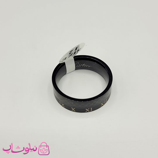 انگشتر مردانه کارتیه مدل اعداد یونانی مشکی کد 460
