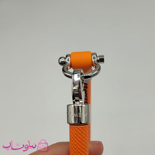 دستبند امگا رابر نارنجی مردانه سایز لارج کیفیت مستر (طراحی جدید) کد 1350