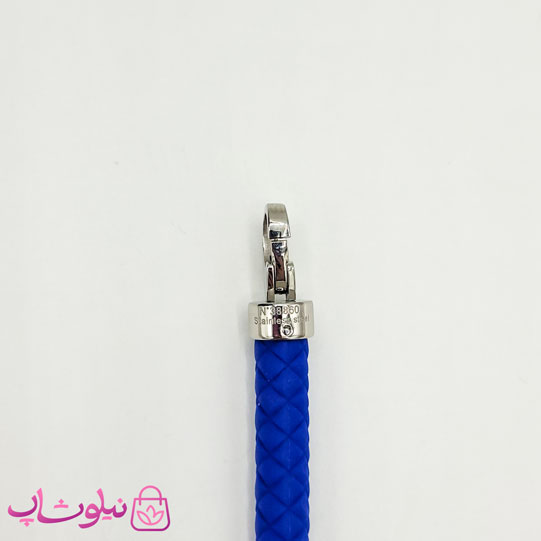 دستبند امگا رابر آبی کاربنی مردانه زنانه کیفیت مستر