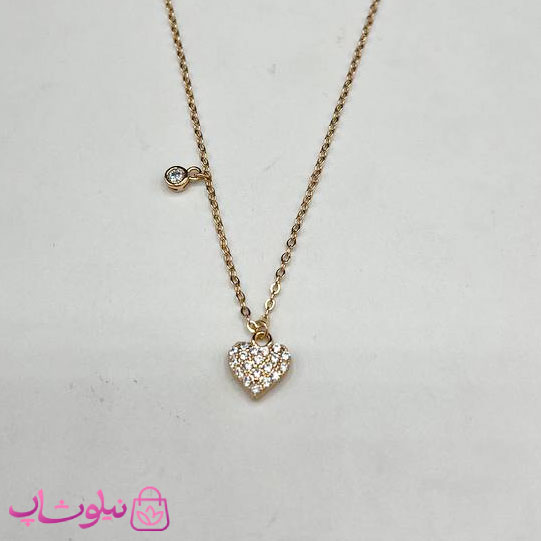 گردنبند زنانه ژوپینگ طرح قلب مینیمال با نگین ریز سفید کد 2517
