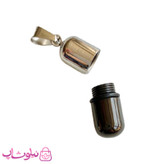 گردنبند کپسول عشق مشکی نقره ای کد 120