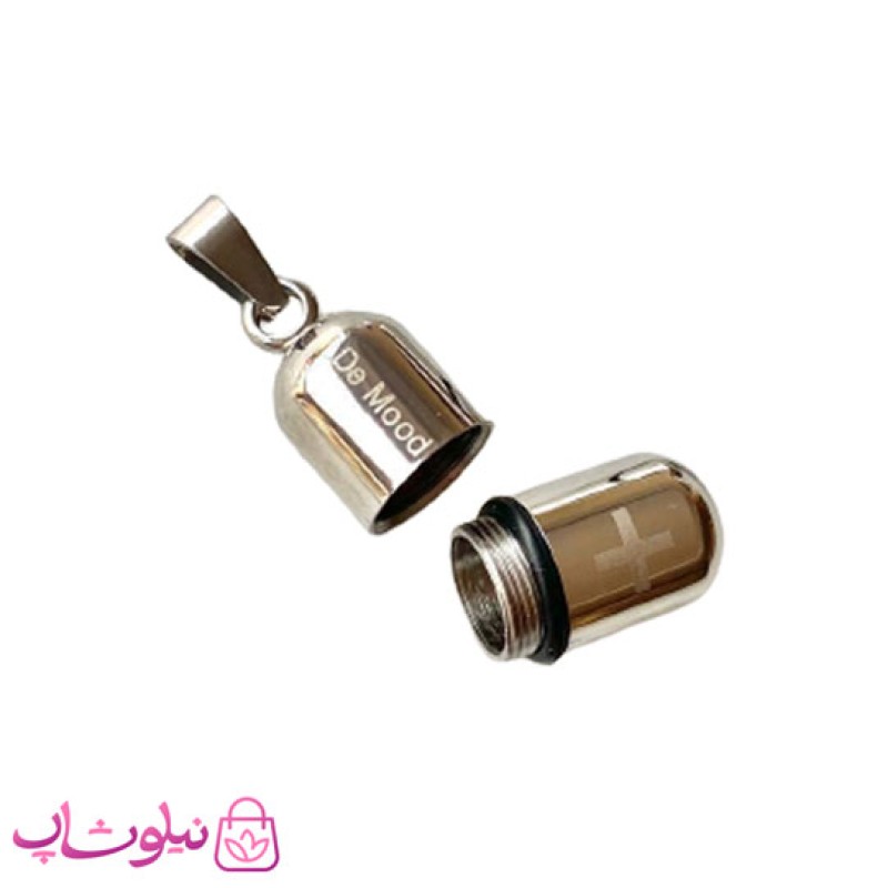 گردنبند کپسول عشق استیل نقره ای کد 120