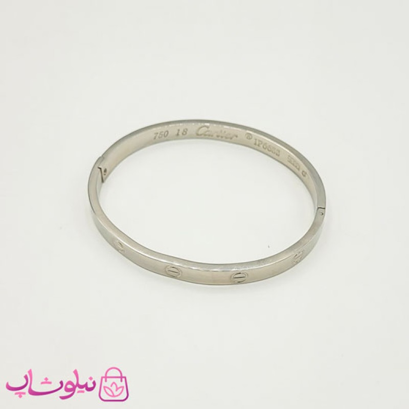 دستبند زنانه مدل کارتیه لاو نقره ای کد 999