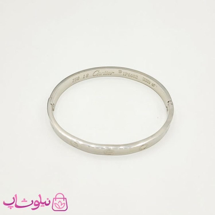دستبند زنانه مدل کارتیه لاو نقره ای کد 999