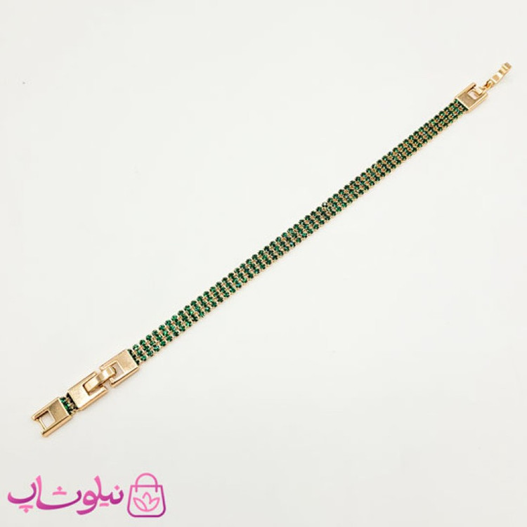 دستبند دخترانه ژوپینگ طرح تنیسی سبز طلایی کد 2291