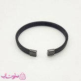 دستبند حصیری مردانه زنانه استیل مشکی کد 1391
