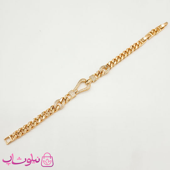 دستبند زنانه ژوپینگ طلایی مدل فرد Fred نگیندار کد 899