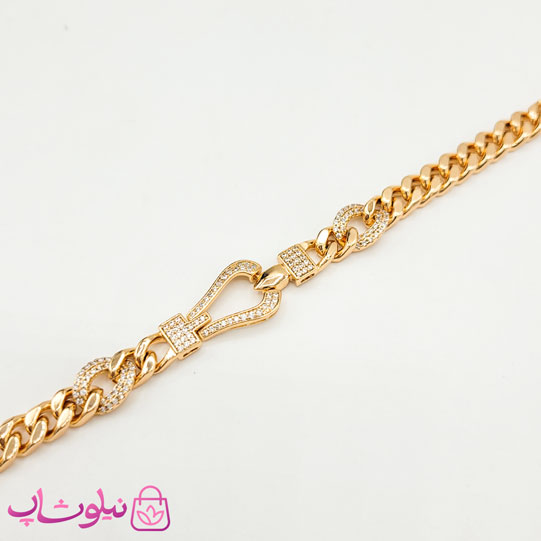 دستبند زنانه ژوپینگ طلایی مدل فرد Fred نگیندار کد 899