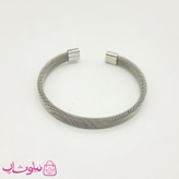 دستبند حصیری مردانه زنانه استیل نقره ای کد 1391