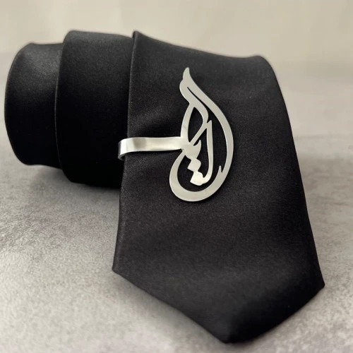 گیره کروات سفارشی ساز استیل رنگ ثابت با اسم و طرح دلخواه