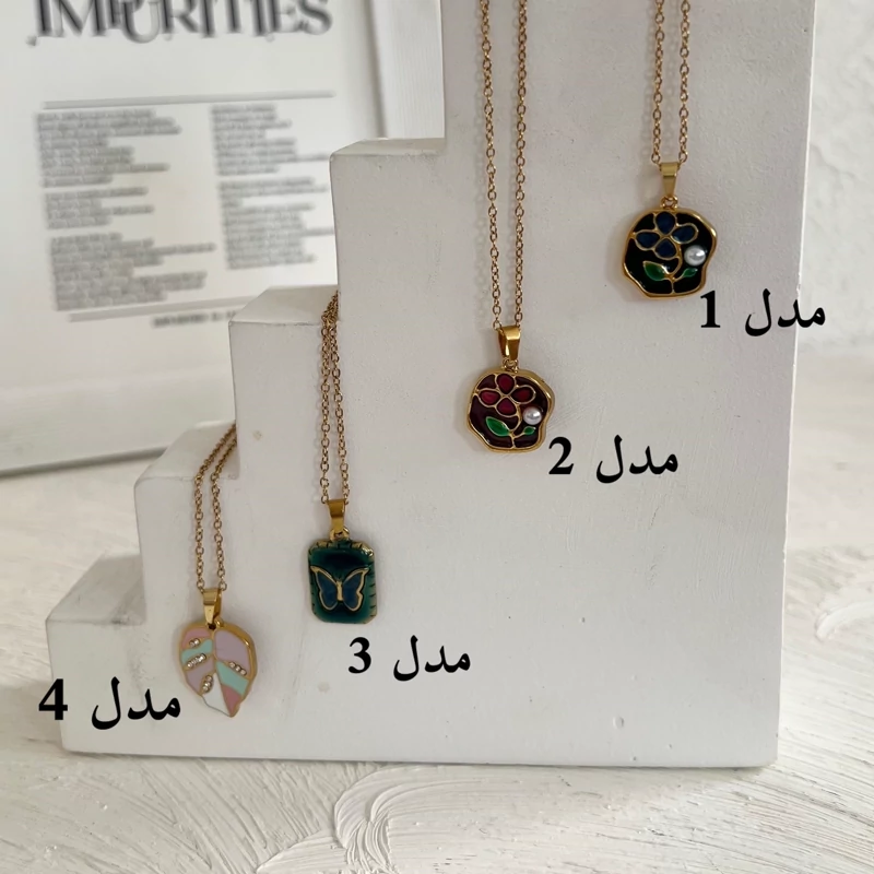 گردنبند های مینیمال میناکاری رنگی ساده و با منجوق