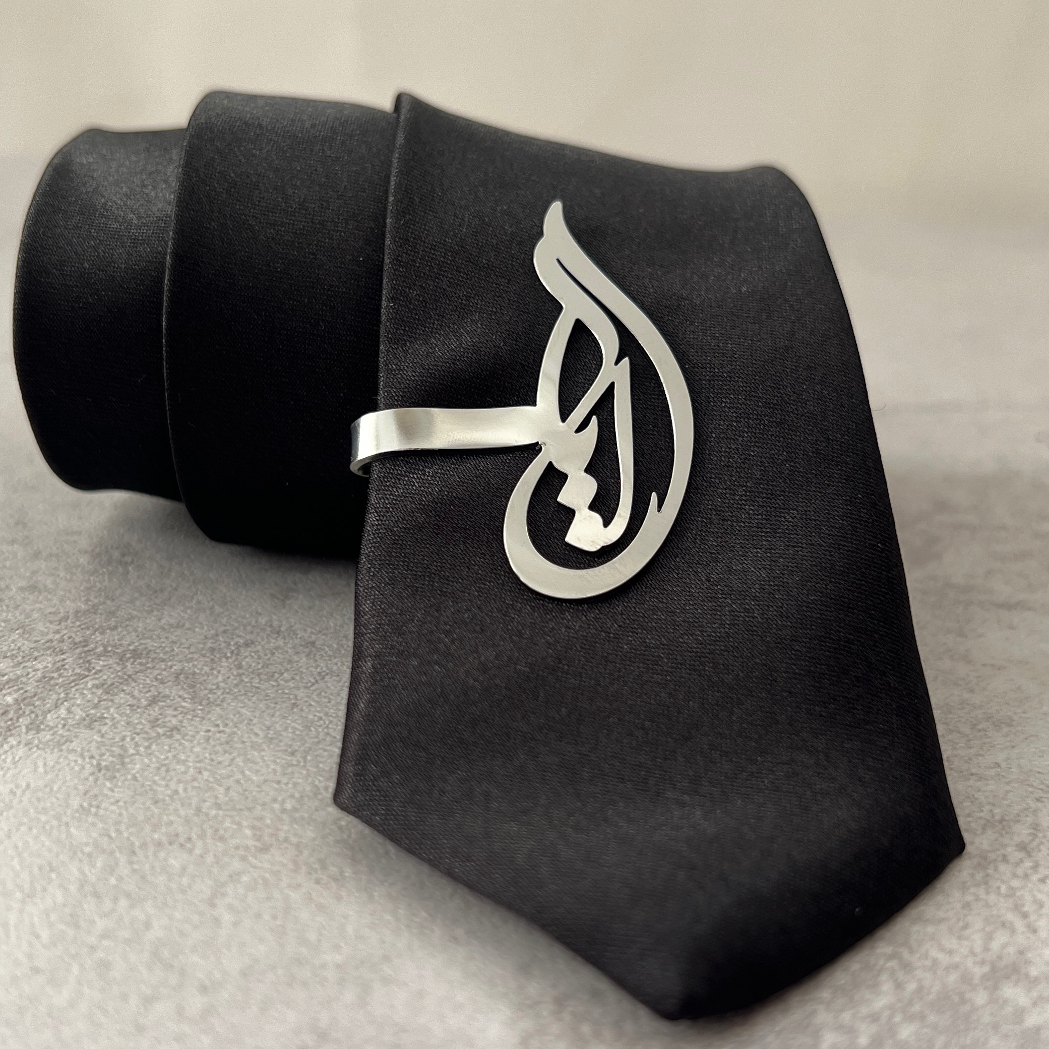 گیره کروات با طرح اسم و حروف اختصاصی استیل