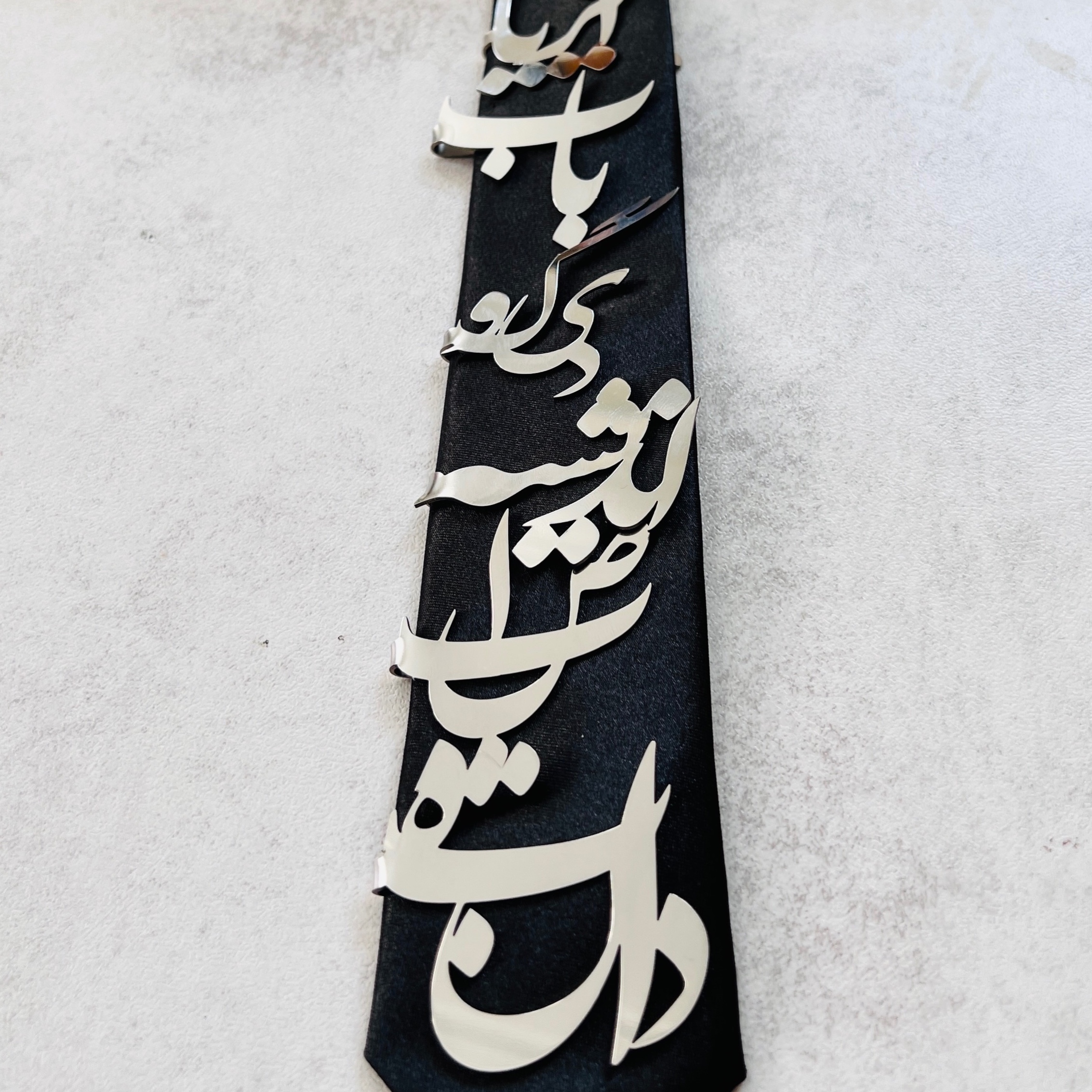 گیره کروات با طرح اسم و حروف اختصاصی استیل