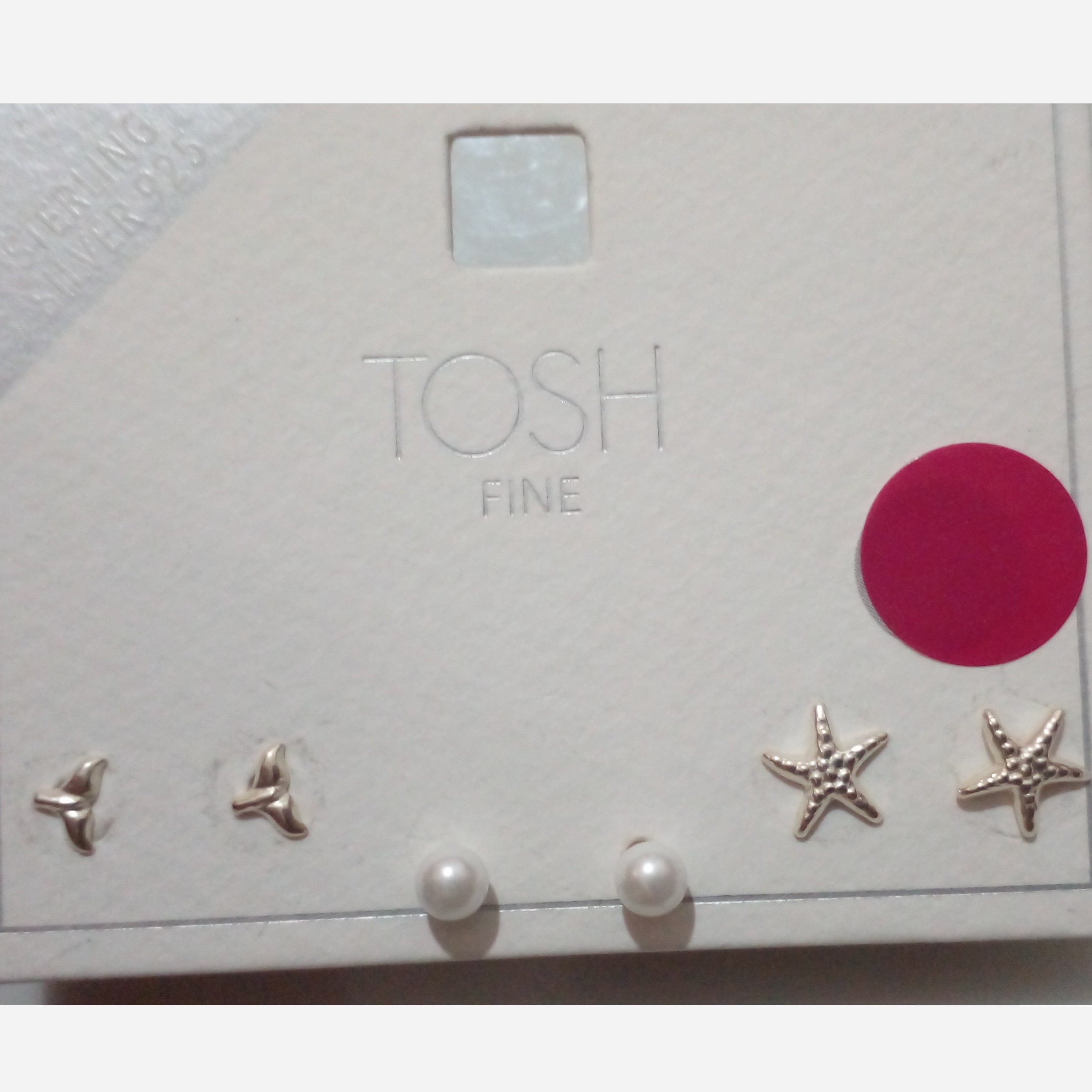 پک گوشواره میخی دریایی با حک عیار 925 از برند tosh