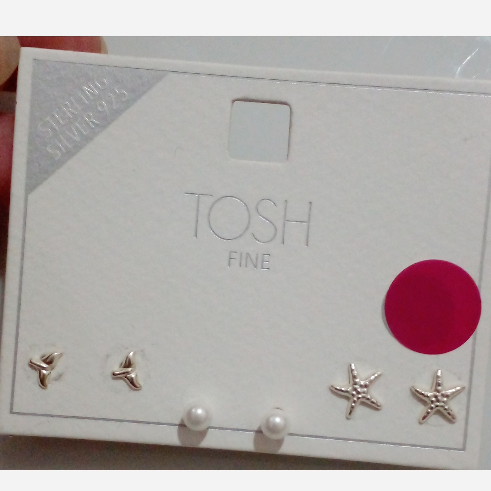 پک گوشواره میخی دریایی با حک عیار 925 از برند tosh