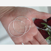 گوشواره حلقه ایی نقره در دوسایز با حک عیار 925