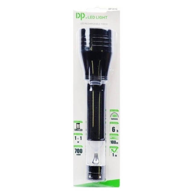 چراغ قوه پلیسی شارژی دستی DP-9116 ( پک 6 عددی) (تضمین سلامت و اصالت کالا) ( گناوه مارکت )