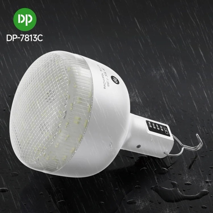 چراغ شارژی کمپینگ 38 وات دی پی DP-7813c ( پک 5 عددی ) لامپ روشنایی اضطراری آویزی 7813 ( گناوه مارکت )