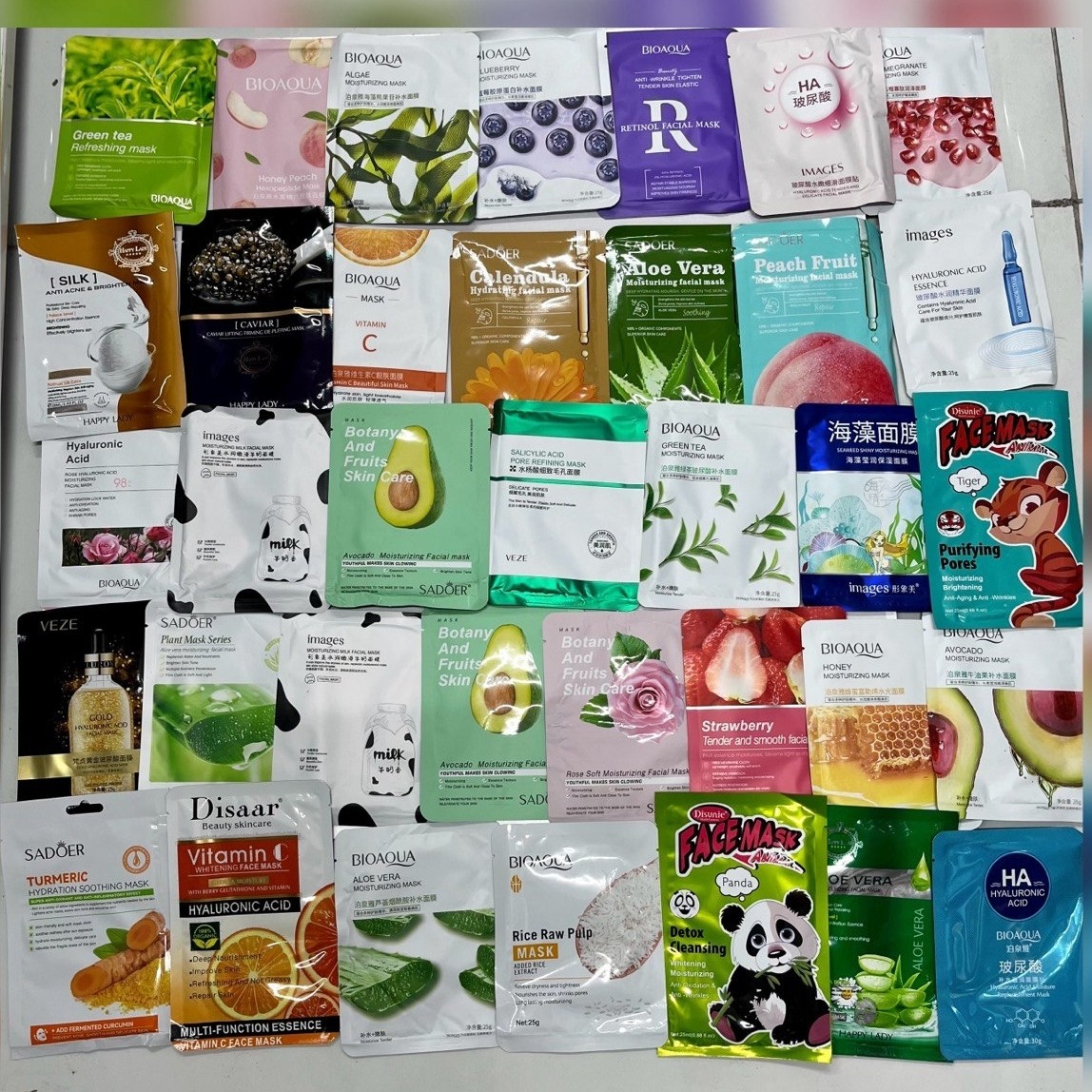پک 20 عددی ماسک ورقه ای آبرسان صورت در 20 طرح مختلف (آرایشی هوتران )