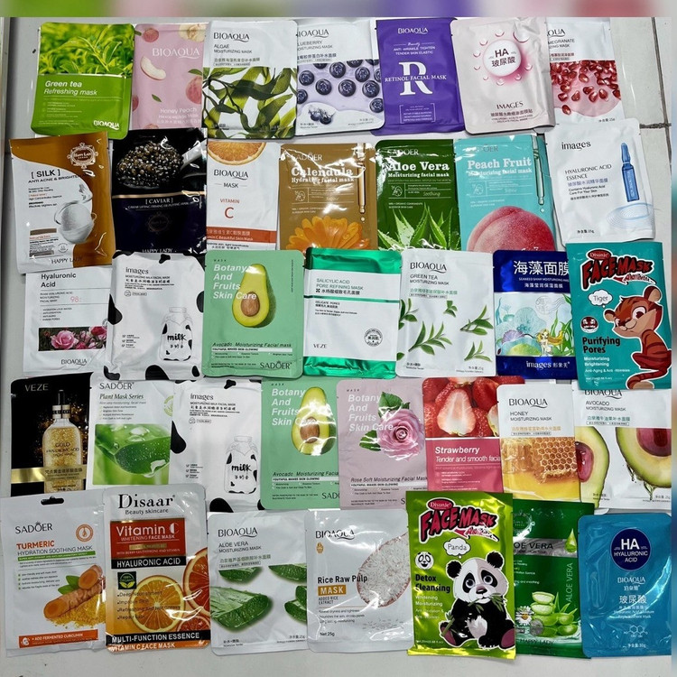 پک 20 عددی ماسک ورقه ای آبرسان صورت در 20 طرح مختلف (آرایشی هوتران )