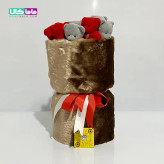 بوکت دسته گل برنزی عروسک خرس تدی کد 09