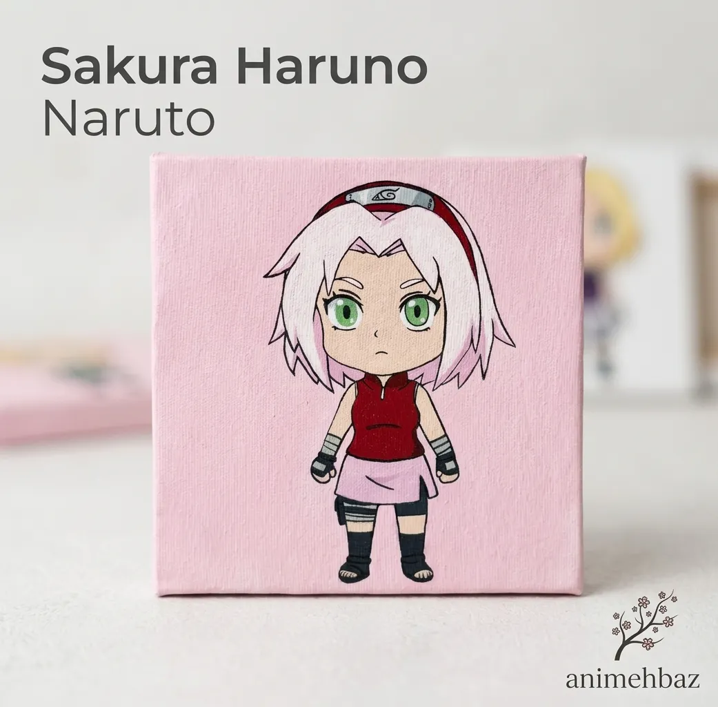 تابلو نقاشی بوم ساکورا هارونو (Sakura) | انیمه ناروتو (Naruto)