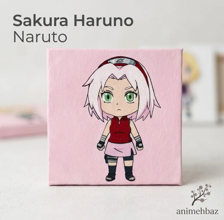 تابلو نقاشی بوم ساکورا هارونو (Sakura) | انیمه ناروتو (Naruto)