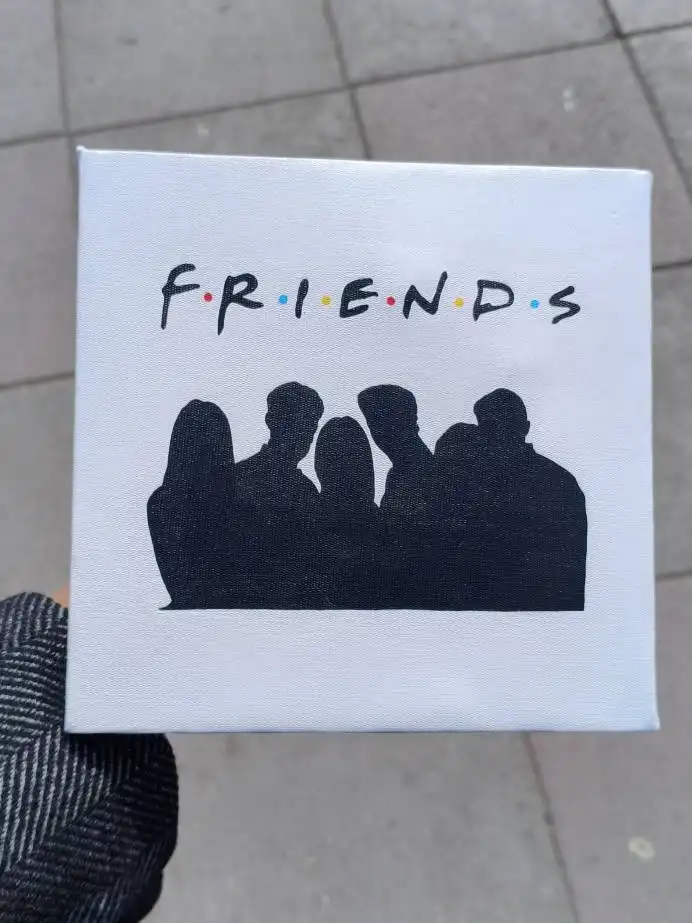 تابلو نقاشی بوم سریال فرندز (Friends) طرح مینیمال سیلوئت شخصیتها