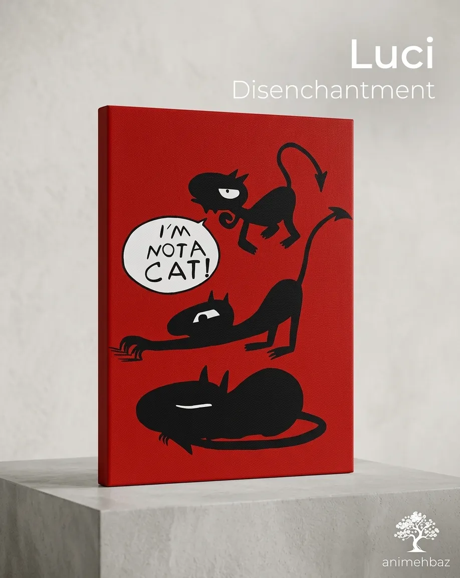 تابلو نقاشی بوم لوسی | انیمیشن طلسمشدگان با دیالوگ I’m Not a Cat